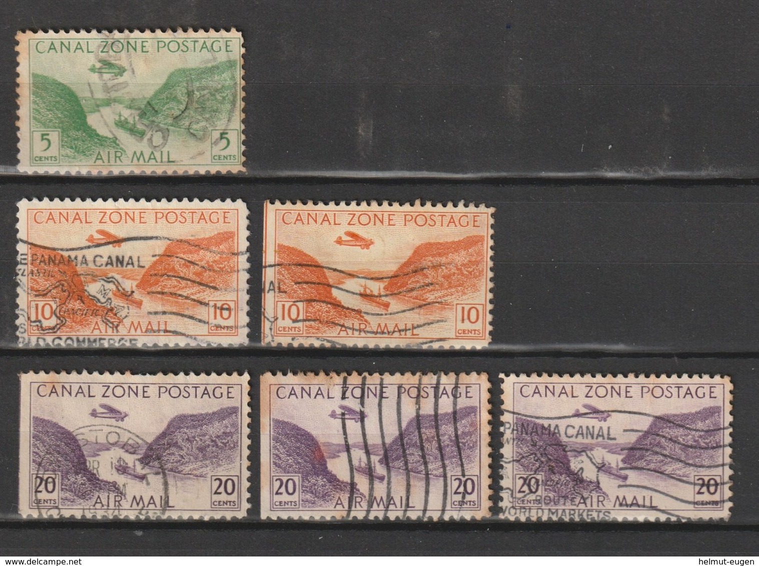 MiNr. 85, 87, 89  Panama-Kanalzone,  1931, 18. Nov./1949. Gaillard-Durchstich Des Panamakanals. - Panama