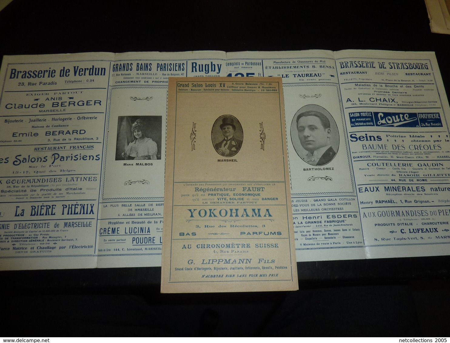 VARIETES CASINO De MARSEILLE - 2 PROGRAMMES OFFICIEL De 1923 "différent" - ANCIENNE PUBLICITE - Illustrée (AD) - Programas