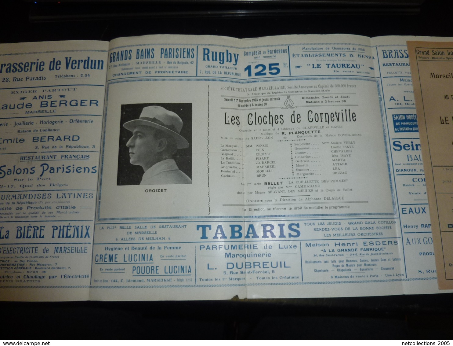 VARIETES CASINO de MARSEILLE - 2 PROGRAMMES OFFICIEL de 1923 "différent" - ANCIENNE PUBLICITE - illustrée (AD)