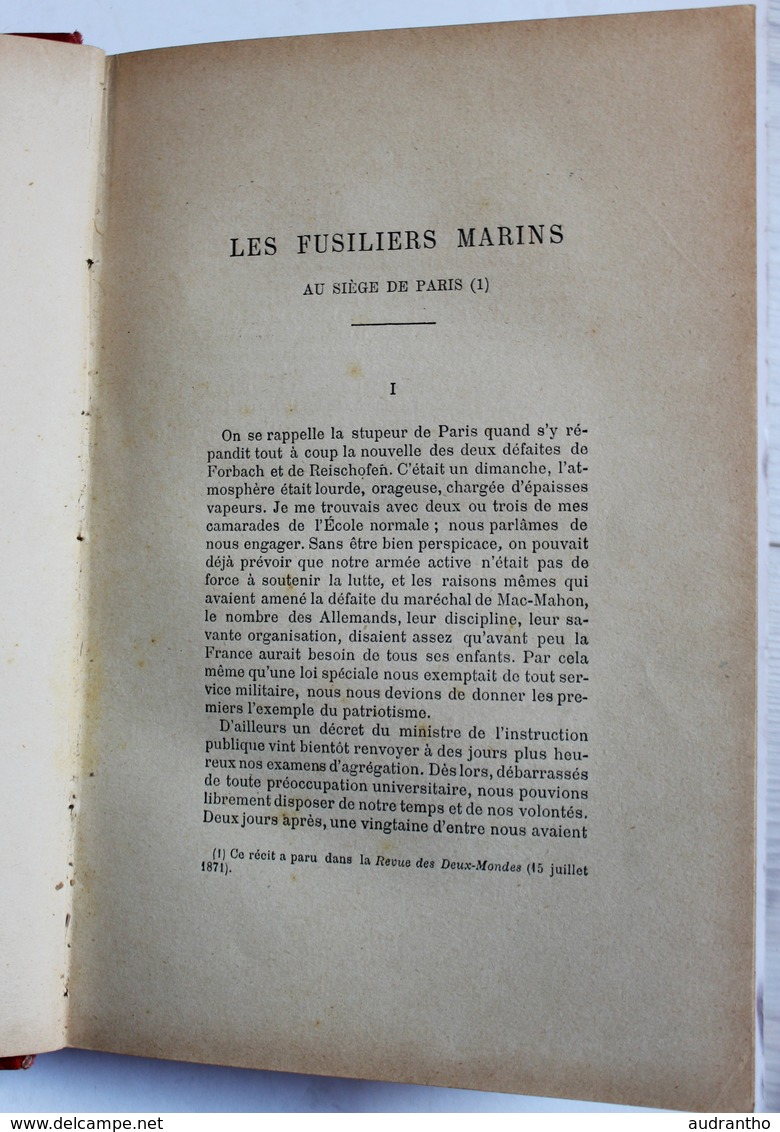 livre 1885 Souvenirs d'un soldat Louis Lande Faguet Les fusiliers marins siège de Paris Légion La Hacienda de Camaron