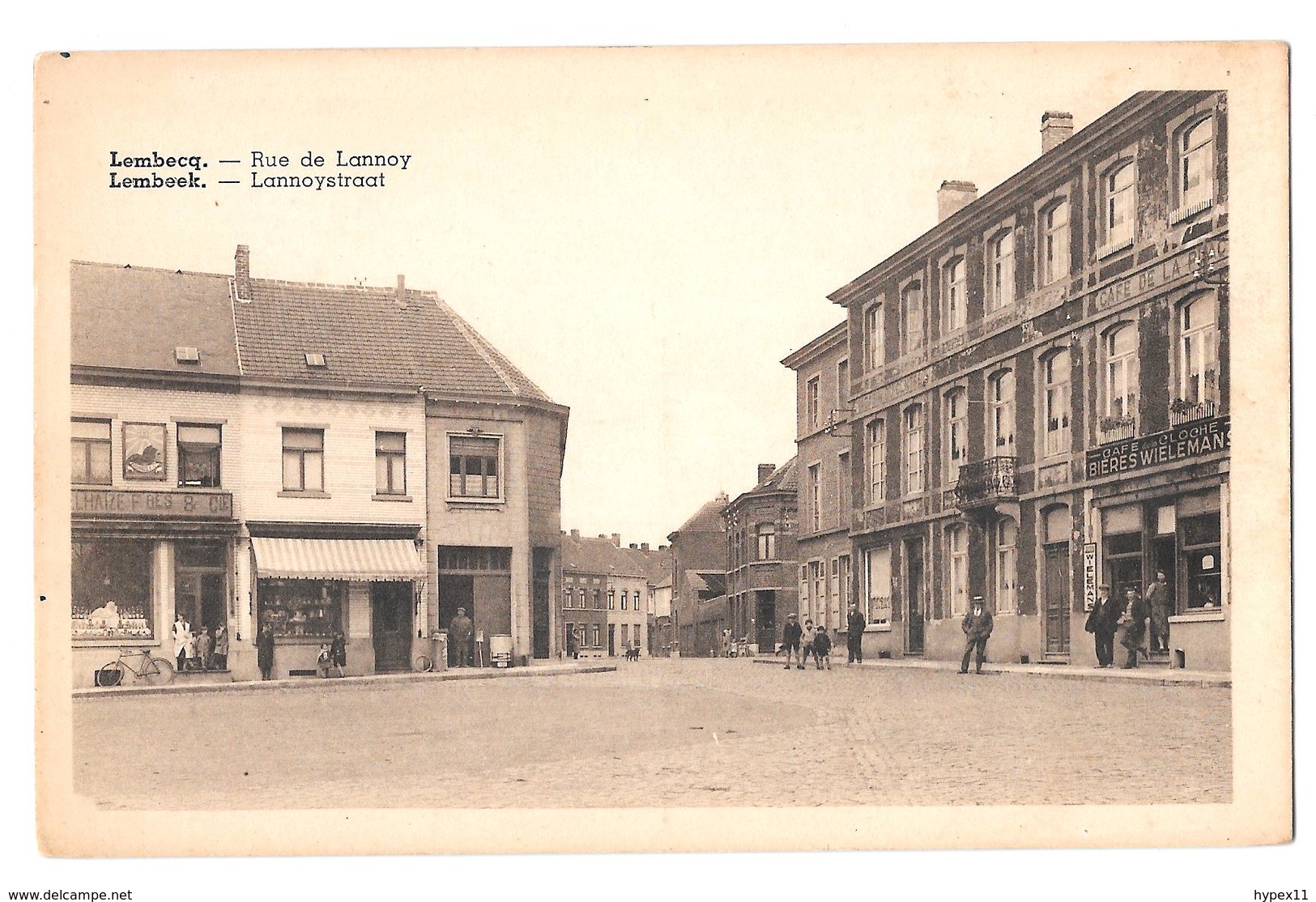 Lembecq Lembeek Rue De Lannoy Lannoystraat Café De La Cloche Bières Wielemans Non Circulée - Halle