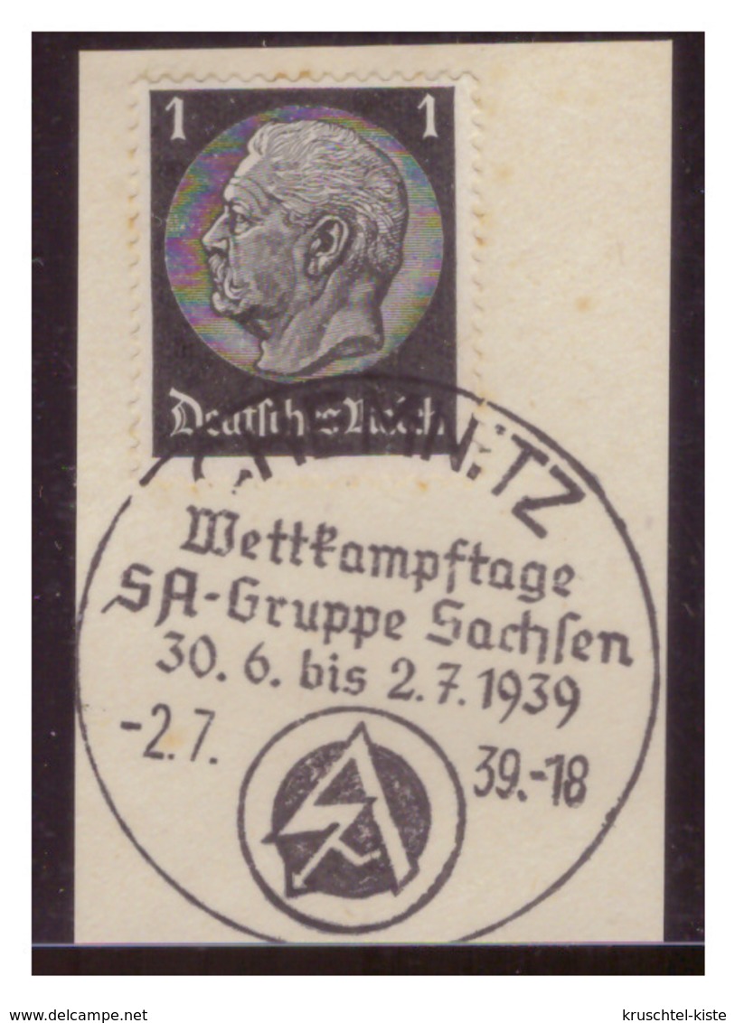 Dt-Reich (007186) Propagandasonderstempel Auf Briefstück, Chemnitz, Wettkampftage SA Gruppe Sachen, Gestempelt Am 2.7.39 - Gebraucht