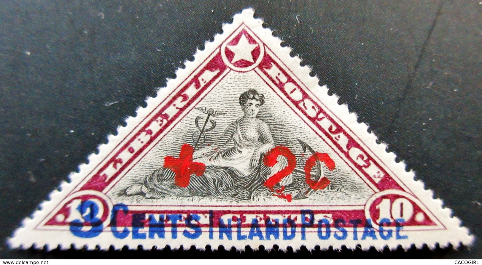 1916 LIBERIA Yt 116 , Mi 128I, Sn B1 .  Inland . Overprinted 2 On 3 . Neuf Charnière Trace De Charnière - Liberia