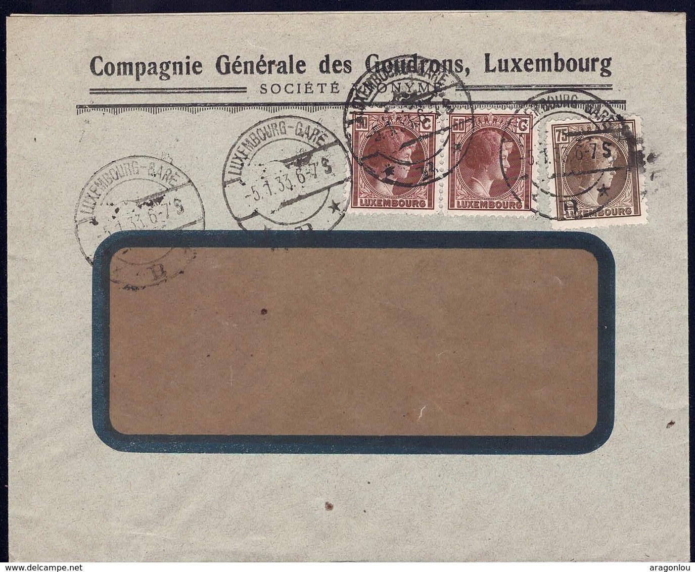 1933 Lettre Commerciale: Compagnie Générale Des Goudrons Luxembourg, Michel: 2x171,189 - Lettres & Documents