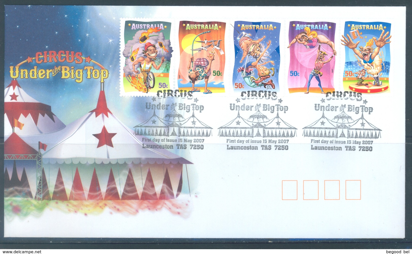 AUSTRALIA  - FDC - 15.5.2007 - CIRCUS - Yv 2713-2717  - Lot 18569 - Premiers Jours (FDC)