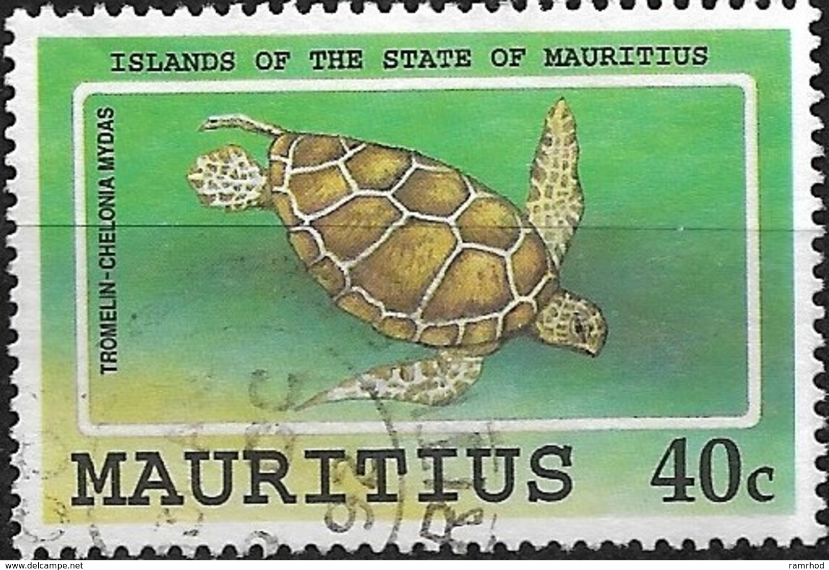 MAURITIUS 1991 Indian Ocean Islands - 40c Green Turtle, Tromelin FU - Mauritius (1968-...)