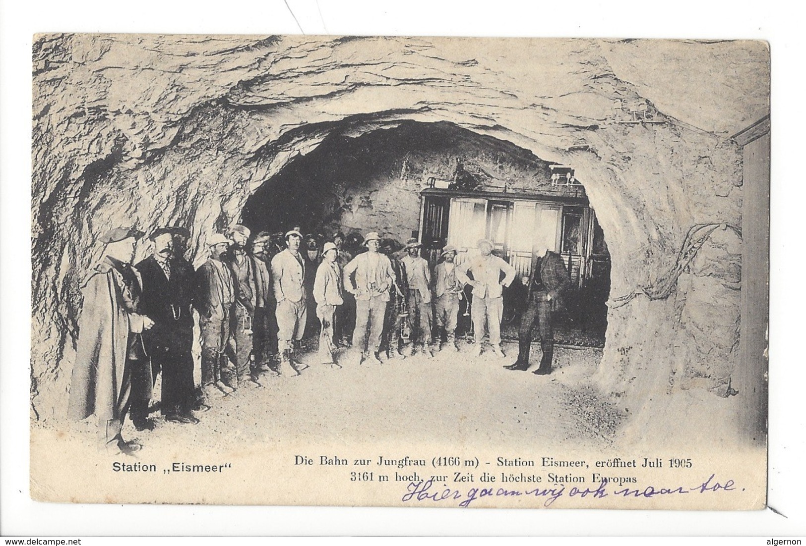 21136 - Jungfraubahn Station Eismeer Gruppenfoto Juli 1905 - Altri & Non Classificati