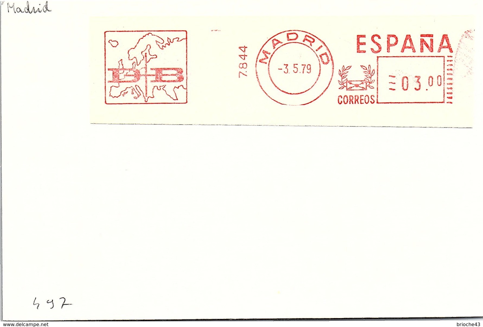 ESPAGNE -  EMA SUR CARTE D B  - MADRID 3.5.79   / 1 - Machines à Affranchir (EMA)