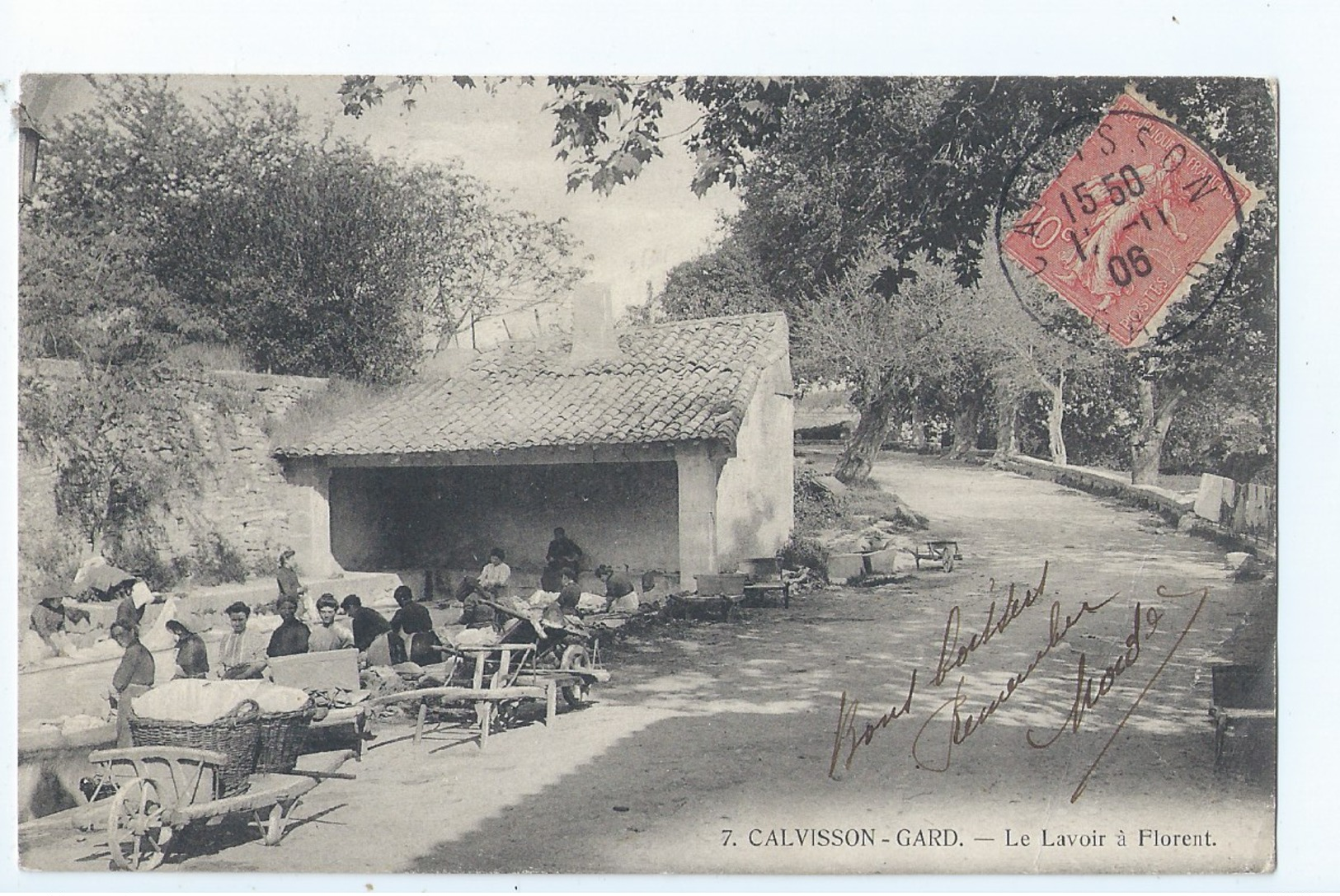 Cpa -   Dpt    -  Gard -  Calvisson   Le Lavoir   (  Selection  )   Rare  1906 - Autres & Non Classés