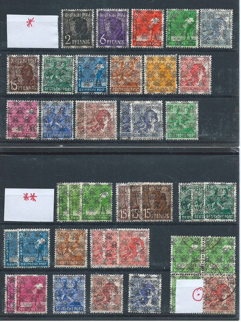 Germany , Allied Occupation After WW2 , BIZONE , Huge Party On 7 Stock-cards(see Scan) LH/VFU/MNH - Sonstige & Ohne Zuordnung