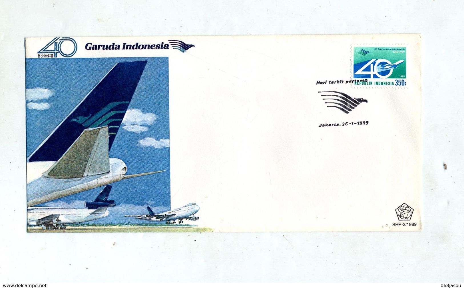 Lettre Cachet 40 Ans Aviation Civile - Indonésie