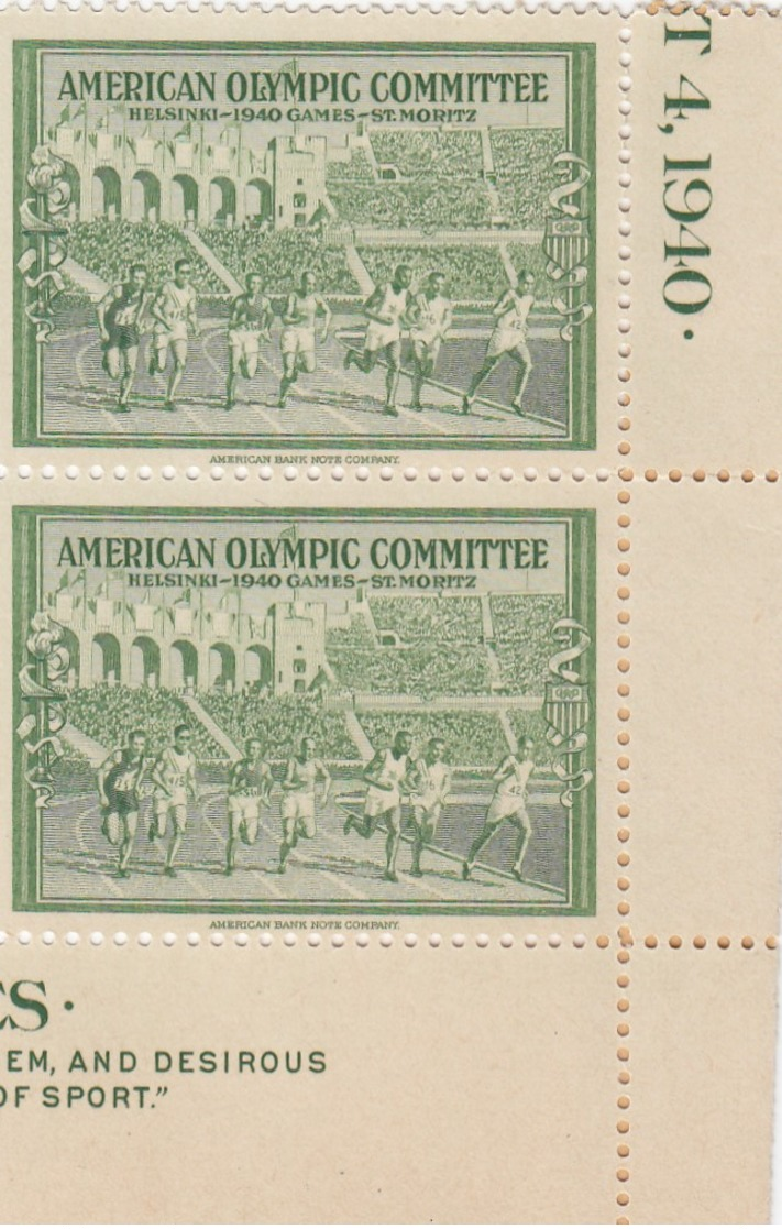 American Olympic Committe , Poster Stamps , 1940 Olympics , HELSINKI , Finland - Finlandia