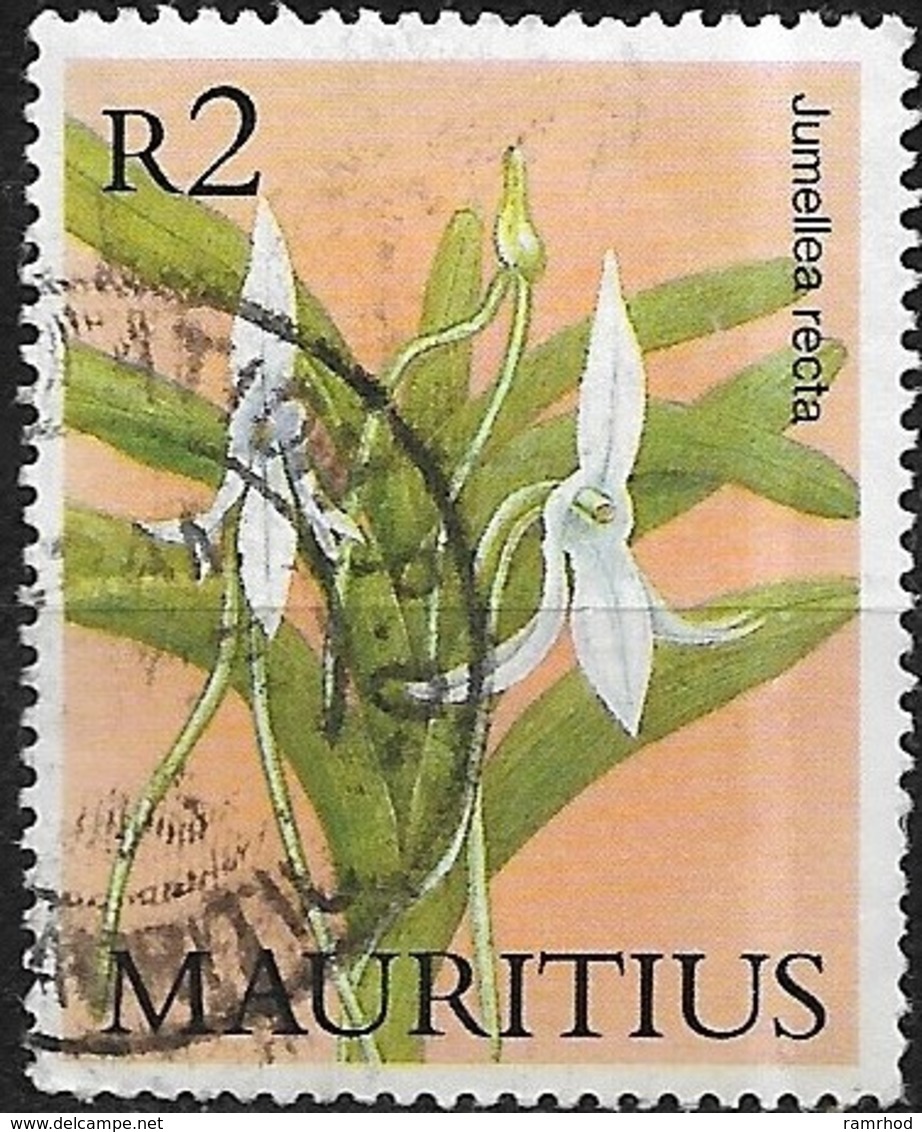 MAURITIUS 1986 Orchids - 2r - Jumellea Recta FU - Maurice (1968-...)