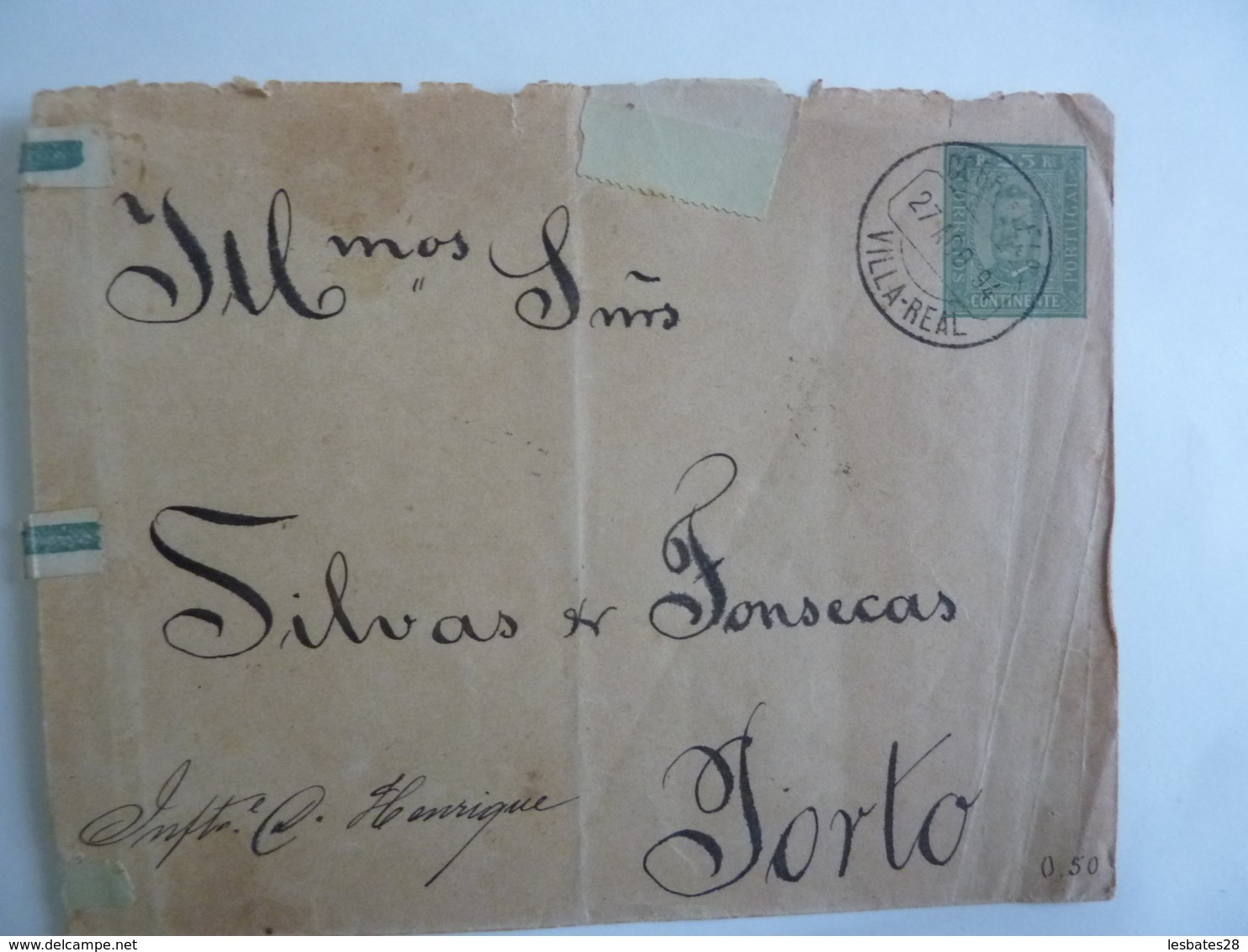 PORTUGAL  Entier Postal Continente Correios 25 Cachet à Date VILLA-REAL 1894  Dec 2018 Alb 5 - Entiers Postaux