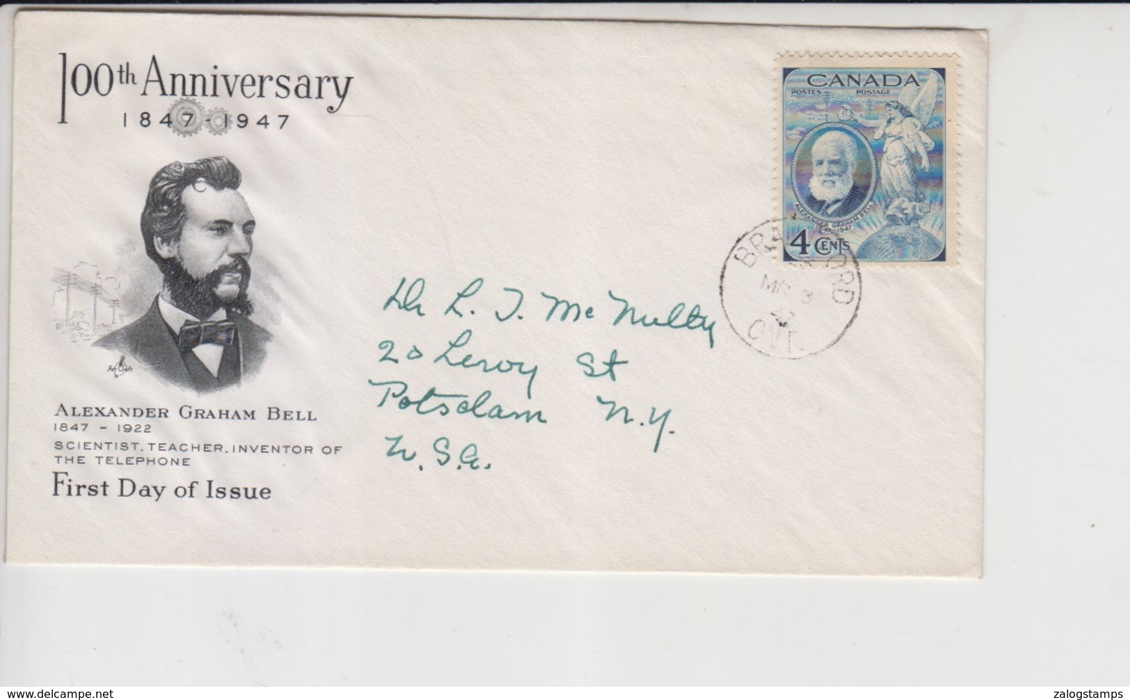 Canada Cover, Stamp Graham Bell   (A-389) - Telecom