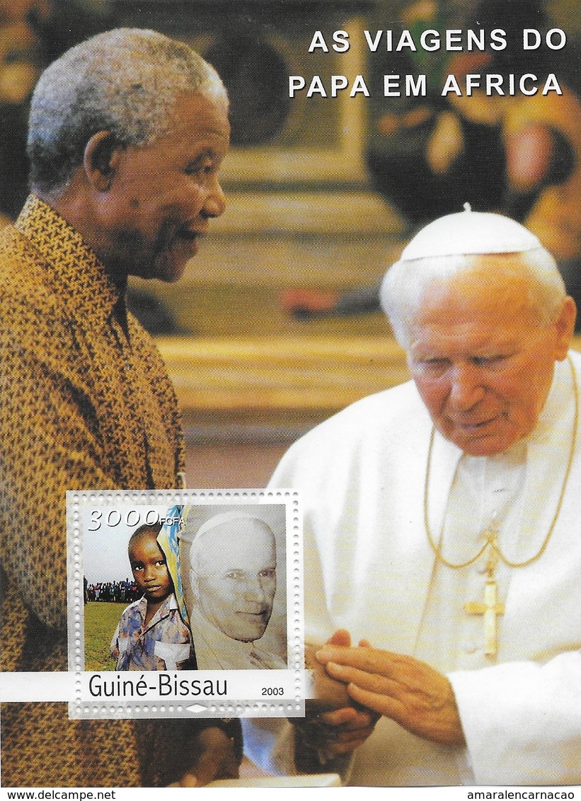 TIMBRES- STAMPS- SELLOS- FRANCOBOLLI- GUINÉE-BISSAU/GUINEA-BISSAU -2003- PAPE JEAN PAUL II -BLOC AVEC TIMBRE NEUF- MNH - Papes