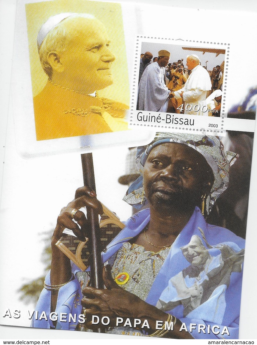 TIMBRES- STAMPS- SELLOS- FRANCOBOLLI - GUINÉE-BISSAU/GUINEA-BISSAU -2003- PAPE JEAN PAUL II -BLOC AVEC TIMBRE NEUF- MNH - Papes