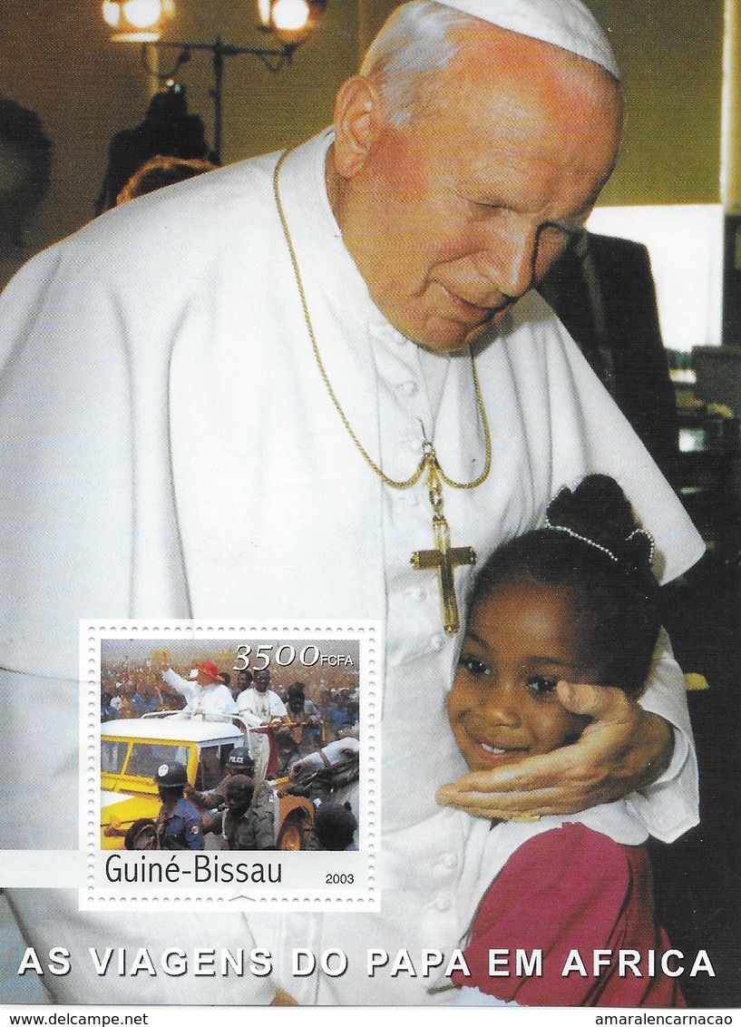 TIMBRES- STAMPS- SELLOS- FRANCOBOLLI- GUINÉE-BISSAU/GUINEA-BISSAU -2003- PAPE JEAN PAUL II - BLOC AVEC TIMBRE NEUF - MNH - Papes