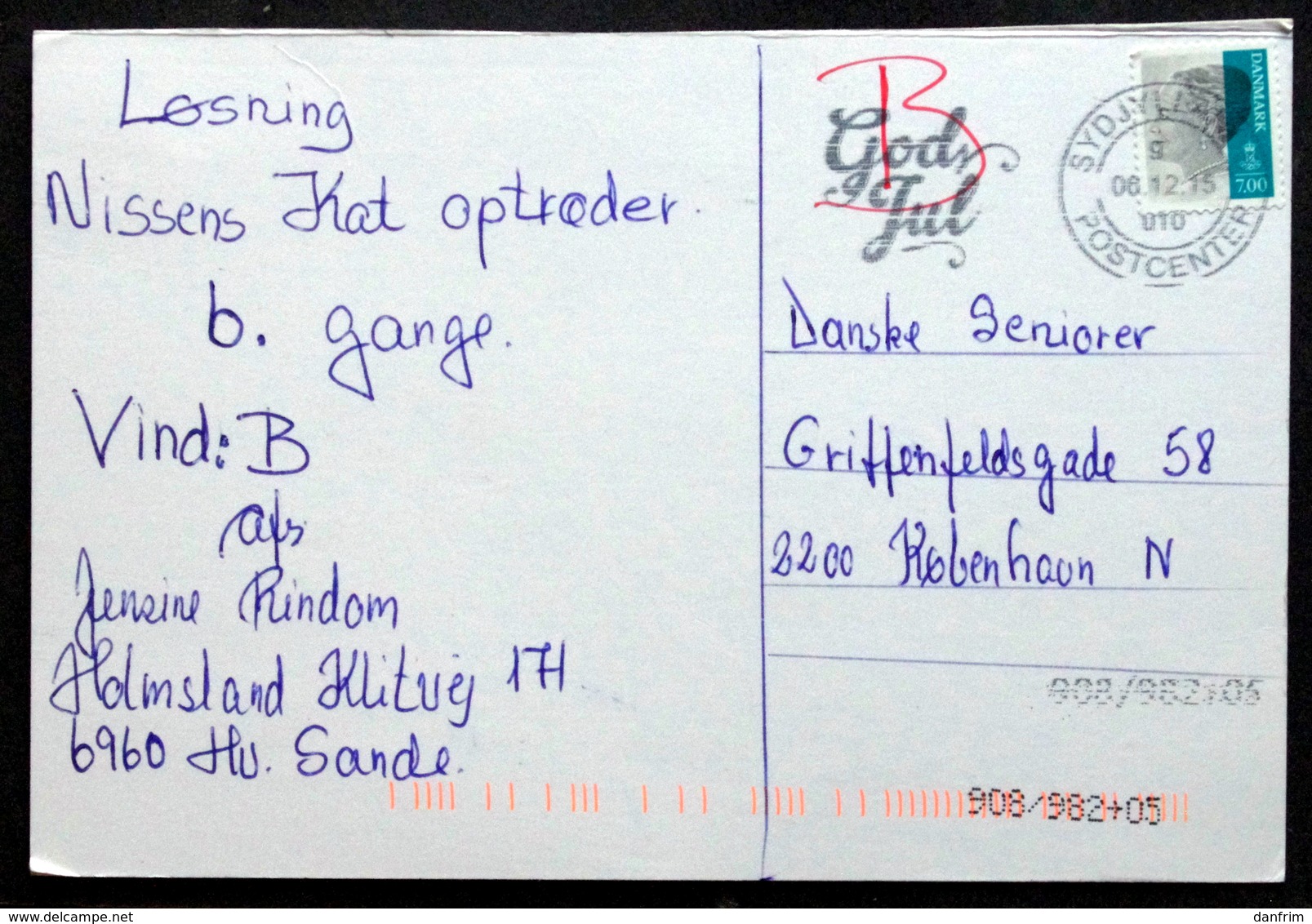Denmark  CARDS  2015  Minr. 1804 I  ( Lot 6608) - Briefe U. Dokumente