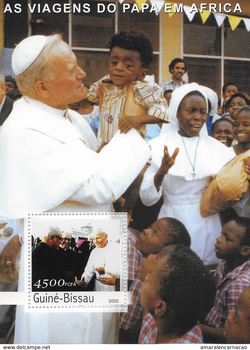 TIMBRES- STAMPS- SELLOS- FRANCOBOLLI- GUINÉE-BISSAU/GUINEA-BISSAU -2003- PAPE JEAN PAUL II - BLOC AVEC TIMBRE NEUF- MNH - Papes