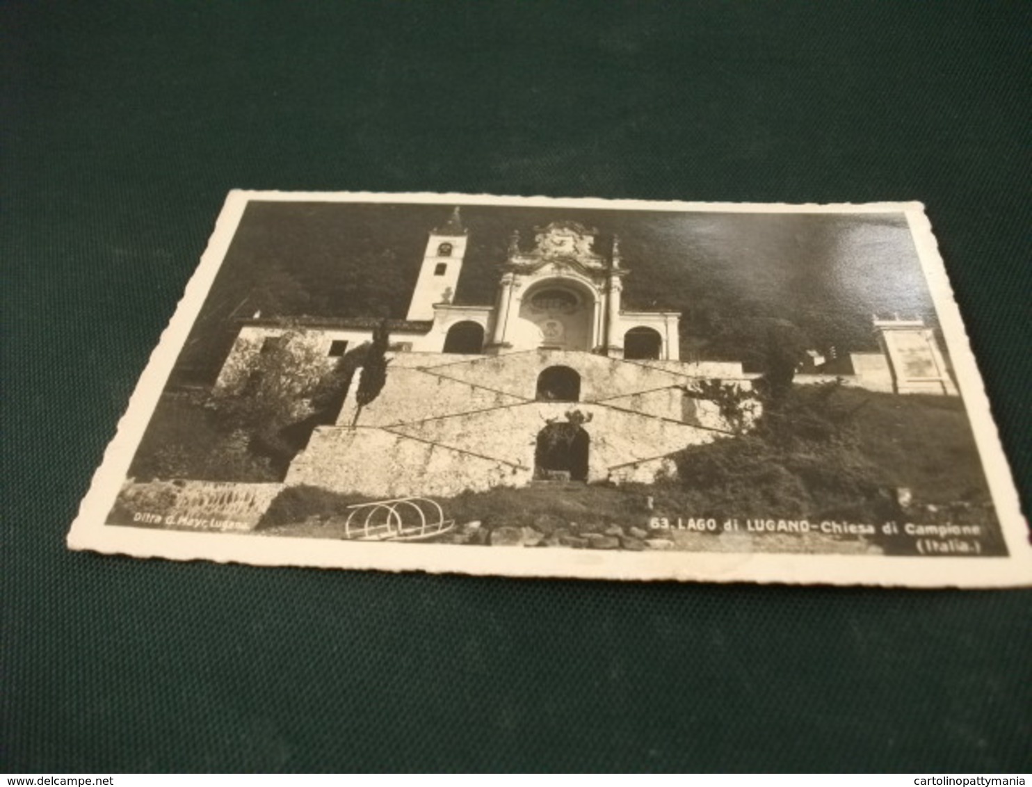 STORIA POSTALE  FRANCOBOLLO REGNO D'ITALIA INFANZIA LAGO DI LUGANO CHIESA DI CAMPIONE COMUNE ITALIANO - Chiese E Cattedrali