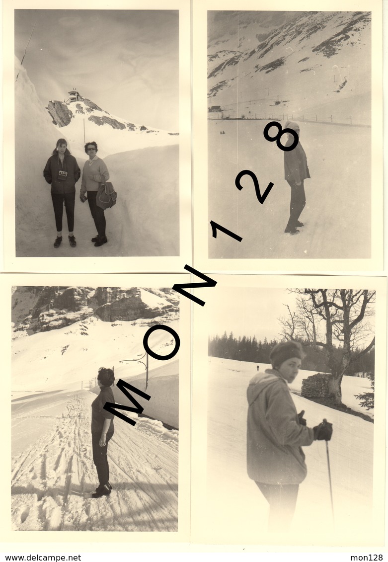 SUISSE ALPES BERNOISES - GRINDELWALD 1966 - 4 PHOTOS 9x13 Cms - MONTAGNE - Lieux
