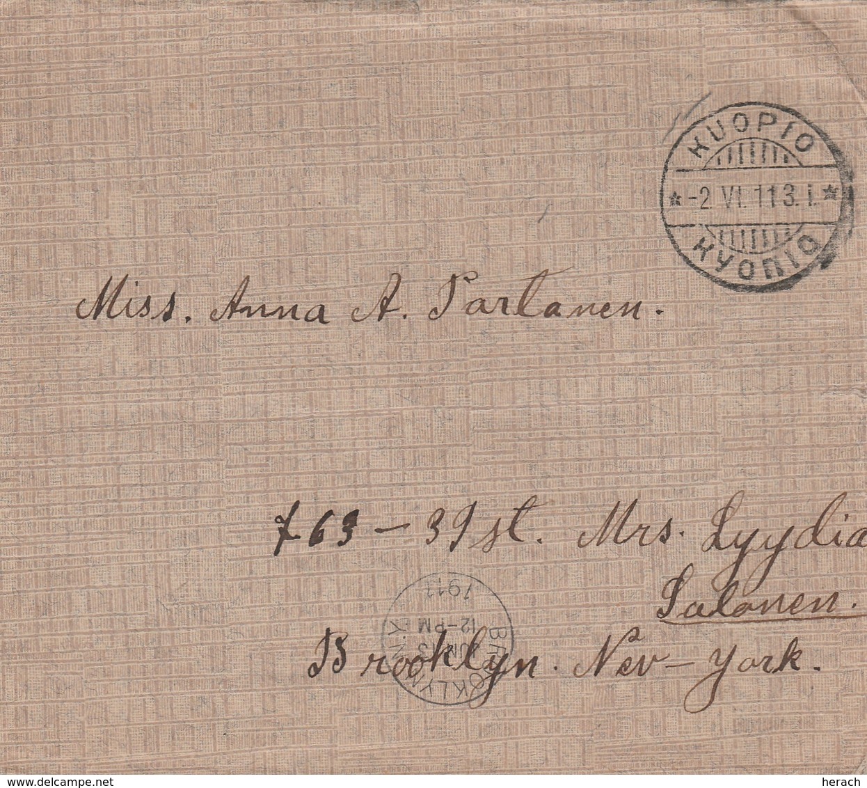 Finlande Lettre Pour Les Etats Unis 1911 - Lettres & Documents