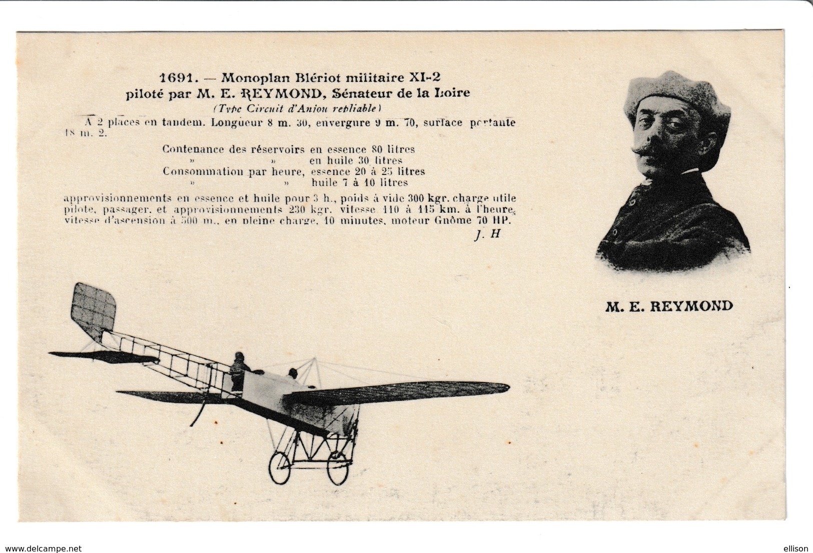 Monoplan Blériot Militaire XI-2 Piloté Par M.E REYMONT Sénateur De La Loire - ....-1914: Precursors