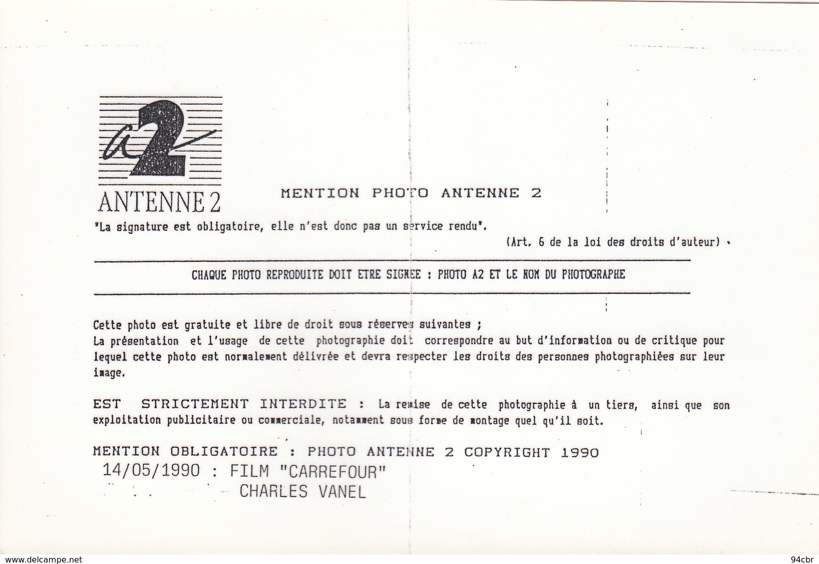 PHOTO ORIGINALE (13x18)  Cinema Film Carrefour  CHARLES VANEL - Célébrités