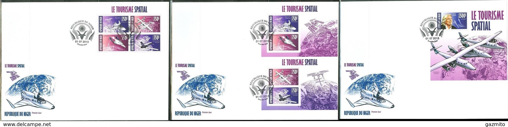 Niger 2013, Space Tourism, 4val In BF+3BF In 3FDC - Afrika