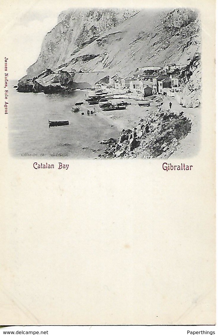 Scarce Early Postcard, Gibraltar, Catalan Bay, Boats, Houses, James Nunez, Sole Agent. - Gibraltar