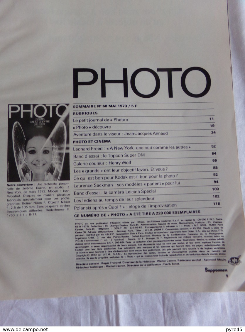 Magazine " Photo " N° 68, Mai 1973 - Photographie