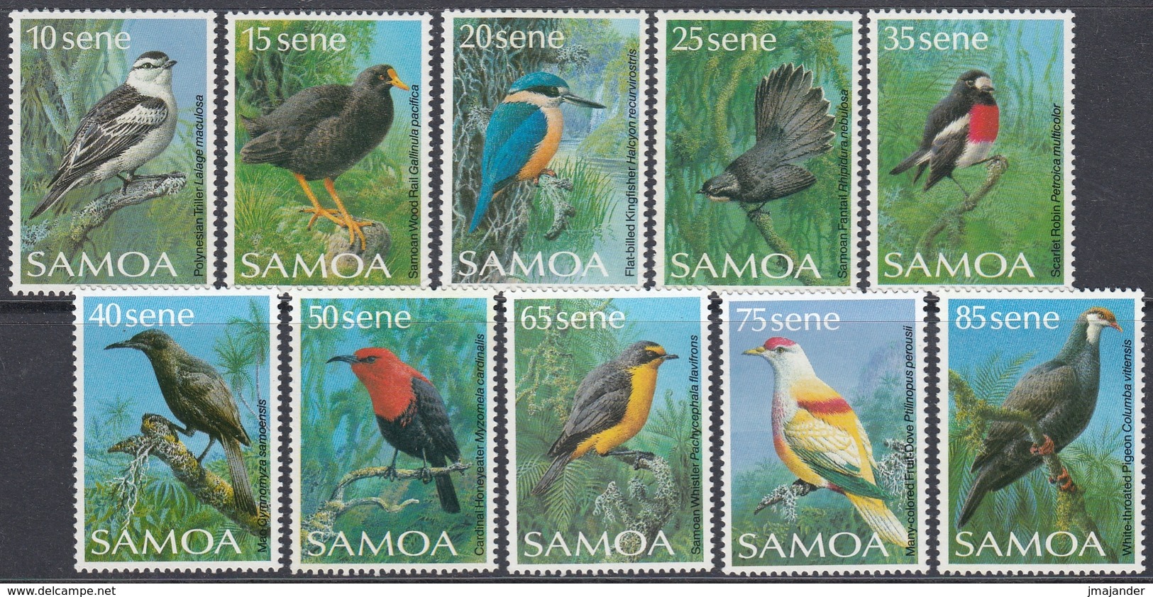 Samoa 1988 - Definitive Stamps Set: Birds (I) - Mi 649-658 ** MNH - Samoa