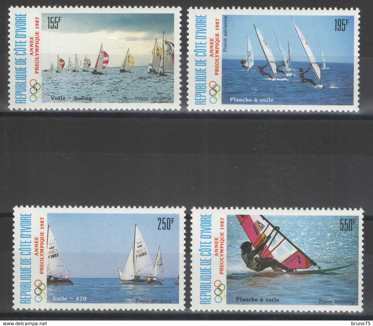 Côte D'Ivoire - YT PA 113-116 ** - 1987 - Sports - Voile - Sailing - Côte D'Ivoire (1960-...)