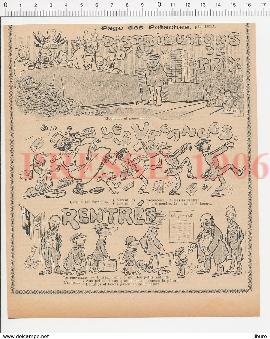 Presse 1906 Humour Ecole Lycée Distribution De Prix Récompense Scolaire Pion Proviseur Econome 223CHV3 - Sin Clasificación