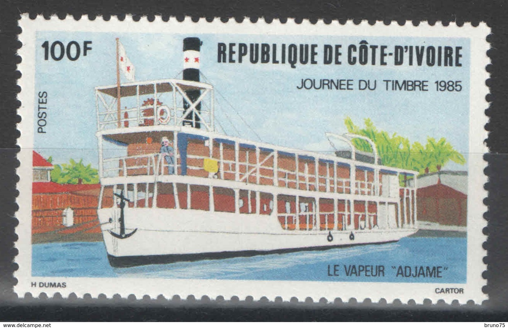 Côte D'Ivoire - YT 709 ** - 1985 - Bateau - Vapeur - Ivory Coast (1960-...)