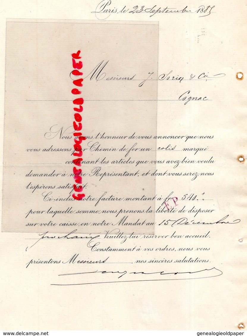 75- PARIS- RARE LETTRE FACTURE 1885- BREGER & JAVAL-GRAVEURS IMPRIMEURS-GRAVURE IMPRIMERIE-17 RUE MONSIGNY- - Druck & Papierwaren