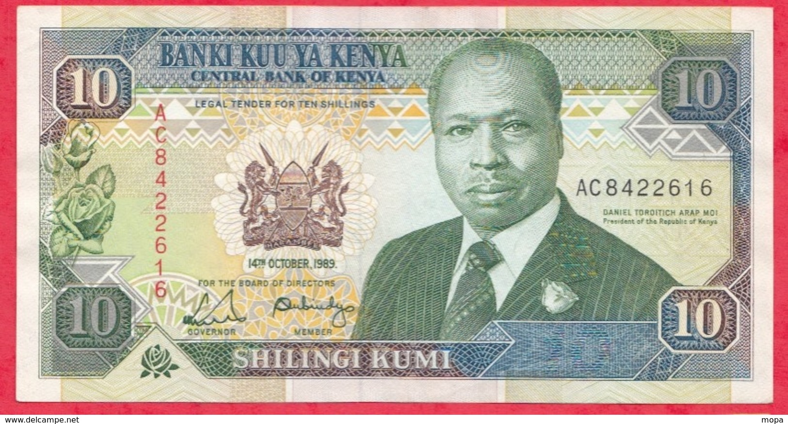 Kenya-- 10 Shillings Du 14/10/1989 ----VF/SUP - Kenya