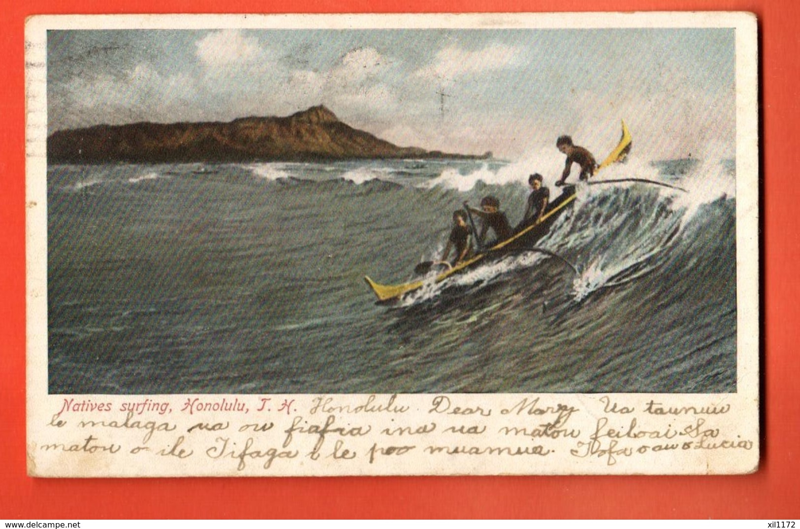 TRH-19 Natives Surfing, Honolulu. Pionier. Used In 1908 - Honolulu