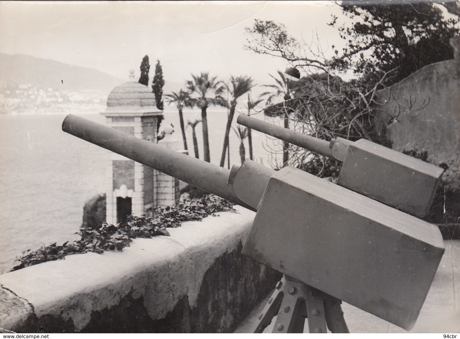 PHOTO ORIGINALE ( 13x18) MONACO Les 2 Canons De La Batterie St Nicolas 21 Coups Annoncant La Naissance De Caroline - Lieux