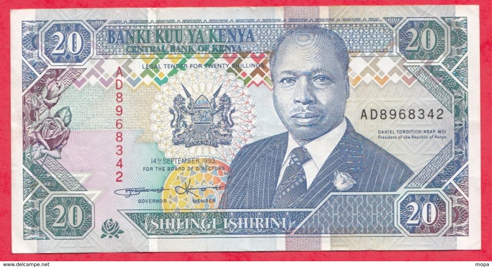 Kenya-- 20 Shillings 14/09/1993 ----XF/SUP+ - Kenya