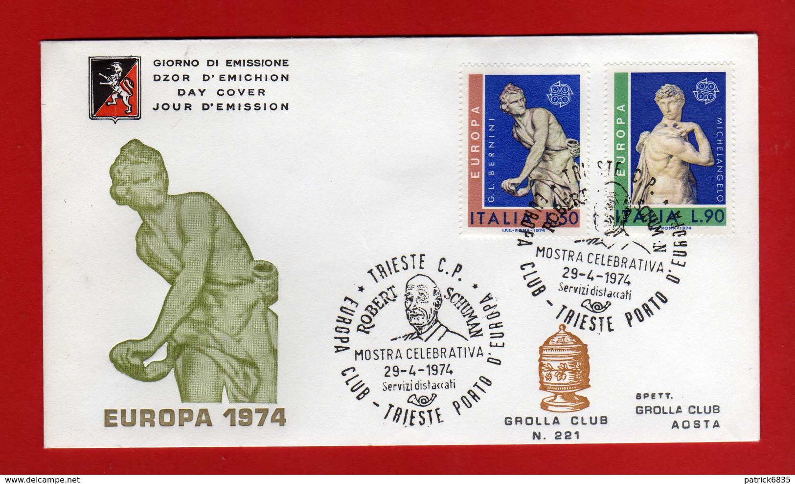 FDC-1974  - GROLLA CLUB. - EUROPA.   Vedi Descrizione. - FDC