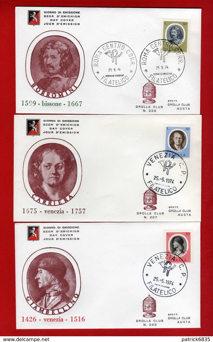 FDC-1974  - GROLLA CLUB. - ARTISTI ITALIANI.   Vedi Descrizione. - FDC