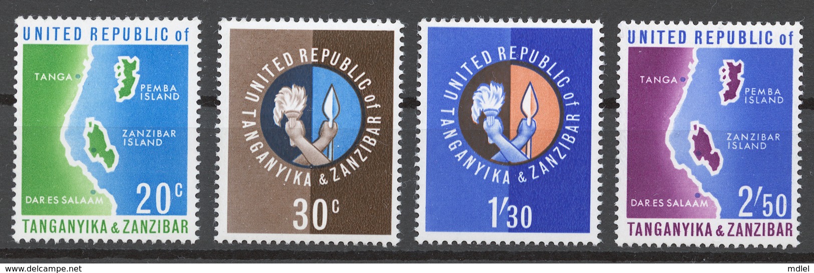 Tanzania 1964 Mi# 1-4** UNION OF TANGANYIKA AND ZANZIBAR - Tansania (1964-...)