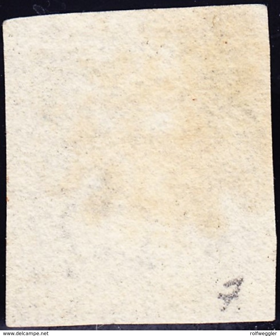 1840 Penny Black Vollrandig Mit Rotem Malteserkreuz Stempel - Used Stamps