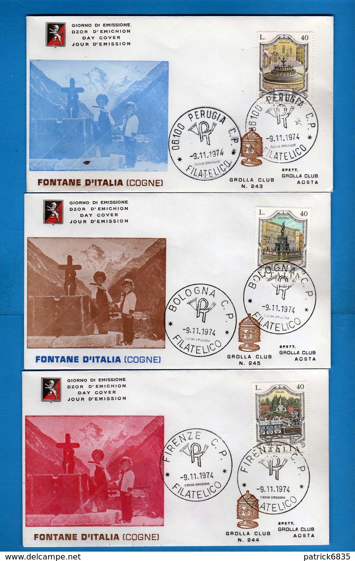 FDC-1974  - GROLLA CLUB.  FONTANE D'ITALIA.   Vedi Descrizione. - FDC