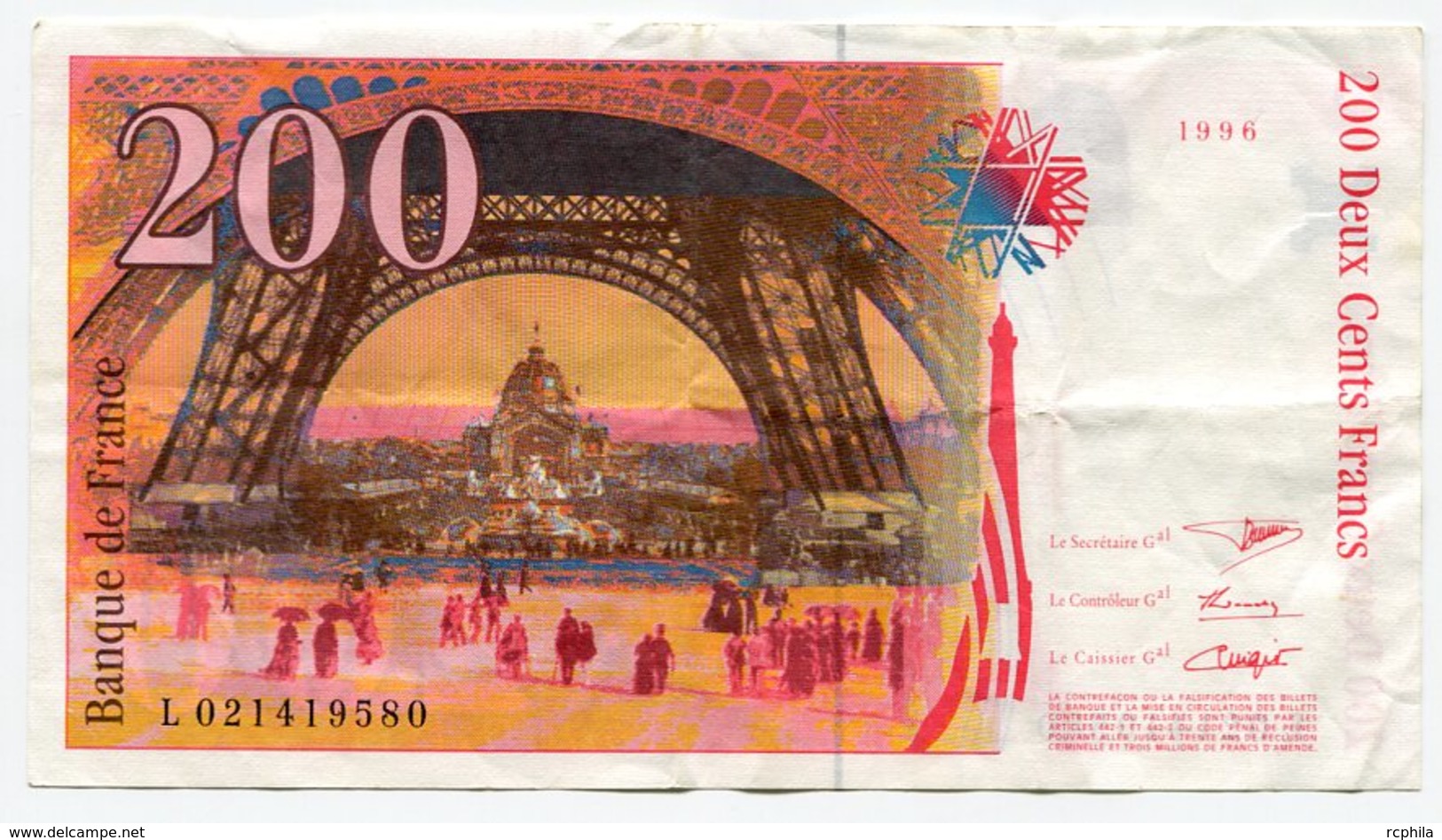 RC 10669 FRANCE 200F GUSTAVE EIFFEL 1996 - 200 F 1995-1999 ''Eiffel''