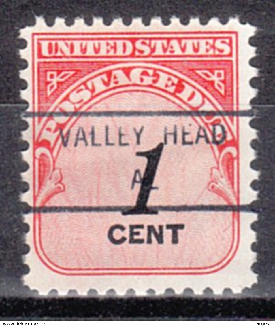 USA Precancel Vorausentwertung Preo, Locals Alabama, Valley Head 846 - Precancels