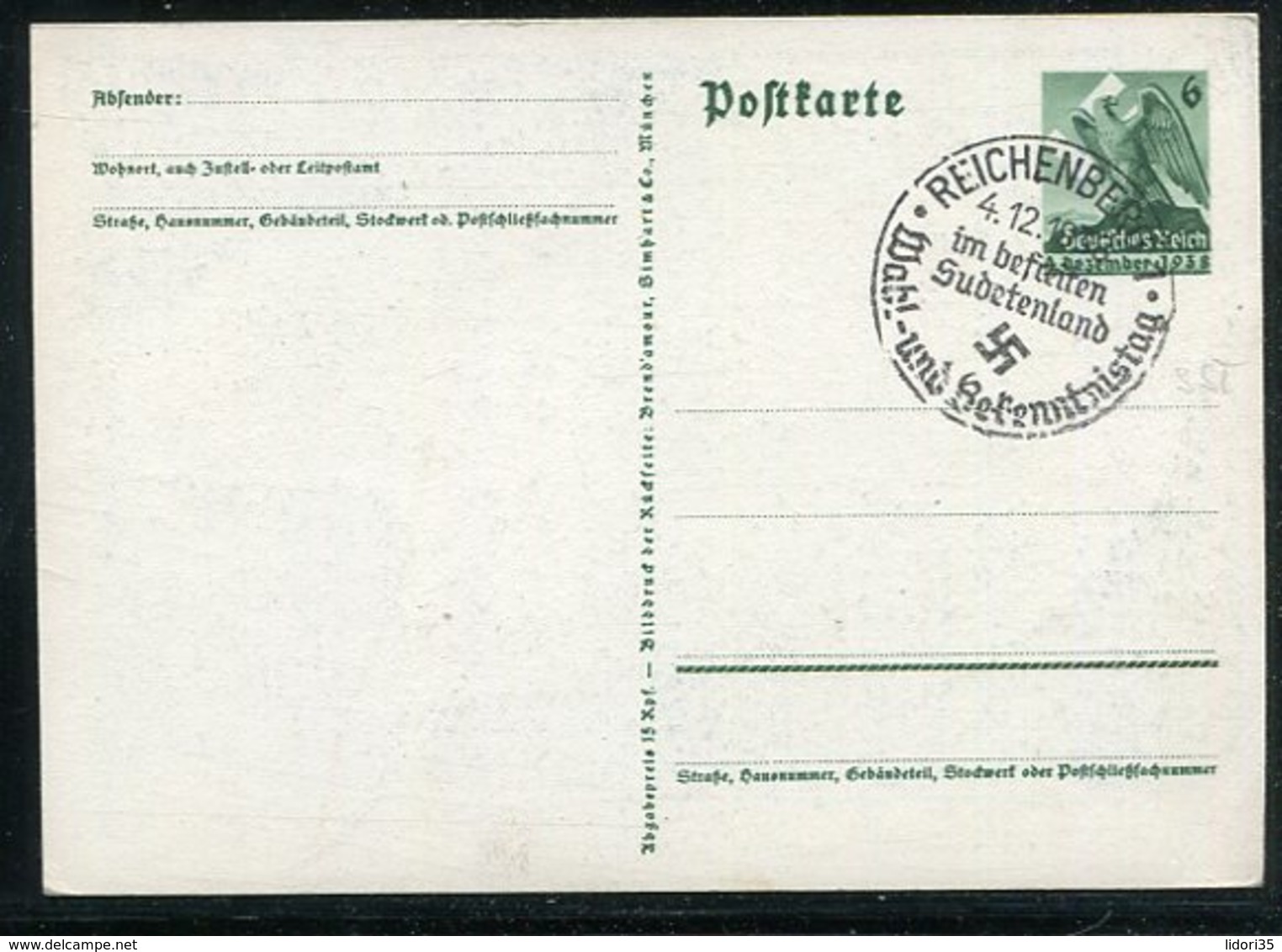 Deutsches Reich / 1938 / Sonderpostkarte "Abstimmung Sudetenland" Mi. P 275 SSt. REICHENBERG (1/404) - Sonstige & Ohne Zuordnung