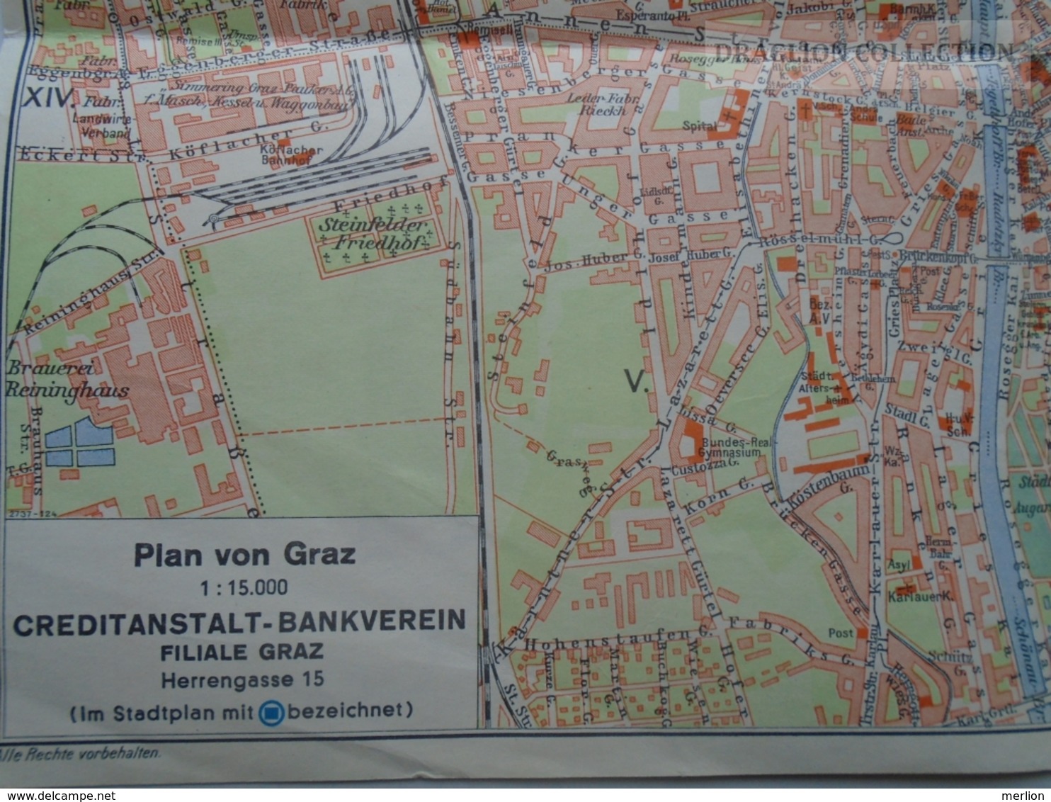 ZA139.27 Plan Von GRAZ - Creitanstalt-Bankverein -Hotel Drei Raben Handstamp - Other & Unclassified